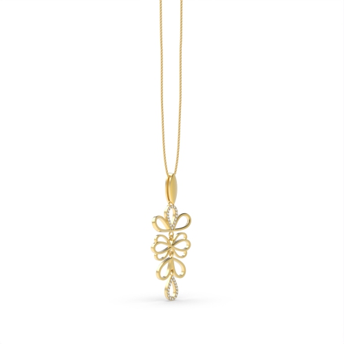 4 Prong Round Yellow Gold Moreish Pendant Necklaces
