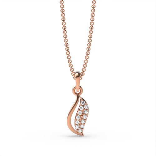 Pave Setting Round Rose Gold Elegant Pendant Necklaces