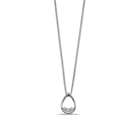 Teardrop Dainty Diamond Pendant Necklace (8mm X 6mm)