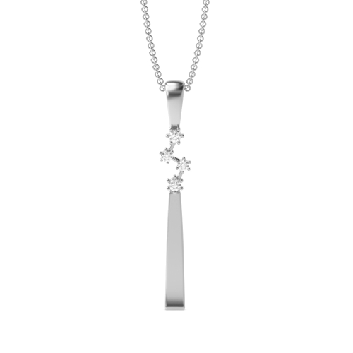 4 Prong Round Silver Star constellation Pendant Necklaces