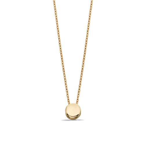 Yellow Gold Disc personalise Pendant Necklaces