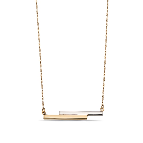 Plain Gold or Platinum Double Bar Personalise Necklace
