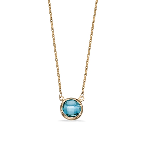 Bezel Setting Round Yellow Gold Spark Naturally Mined Diamond Gemstone Pendant Necklaces