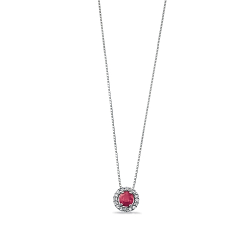 4 Prong Round Glow diamond and Lab Grown Diamond Halo Pendant Necklaces