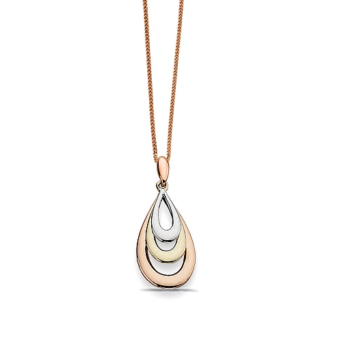 Rose Gold Tri color Pendant Necklaces