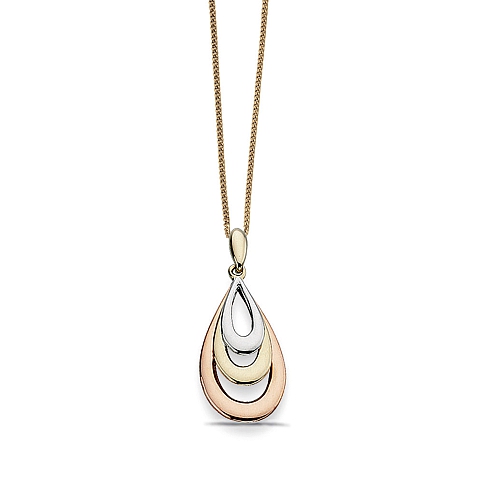 Yellow Gold Tri color Pendant Necklaces