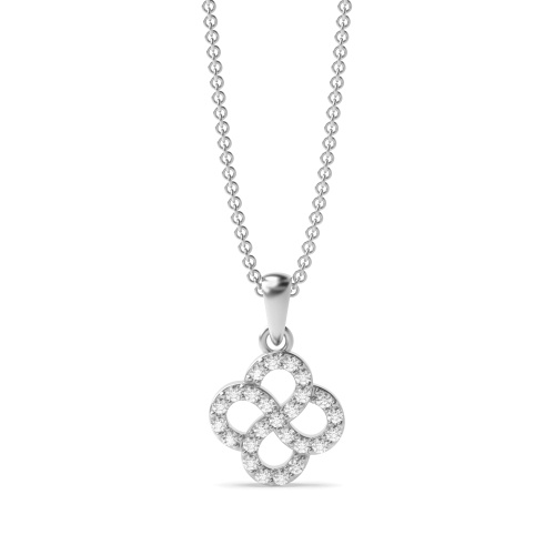 4 Prong Round Swirl unique Lab Grown Diamond Pendant Necklaces