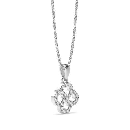 4 Prong Round Swirl unique Lab Grown Diamond Pendant Necklaces