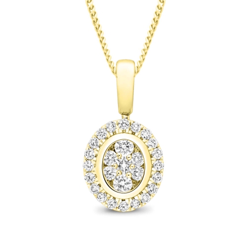 4 Prong Round Yellow Gold Journeyglobe Pendant Necklaces