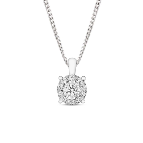 4 Prong Round Polish Pendant Necklaces