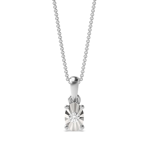 4 Prong Round Opulent radiant Pendant Necklaces