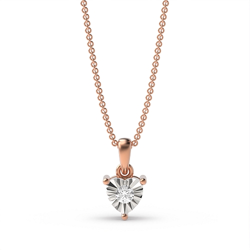 3 Prong Round Rose Gold Mystic sparkle Delicate Pendant Necklaces