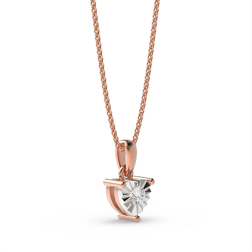 3 Prong Round Rose Gold Mystic sparkle Delicate Pendant Necklaces
