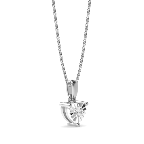 3 Prong Round Mystic sparkle Delicate Pendant Necklaces