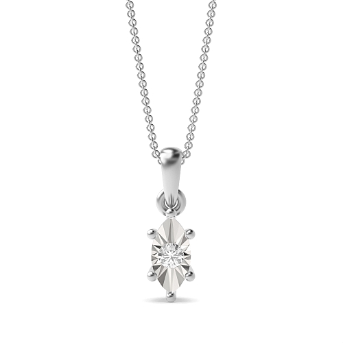 4 Prong Round Infinite luster Pendant Necklaces