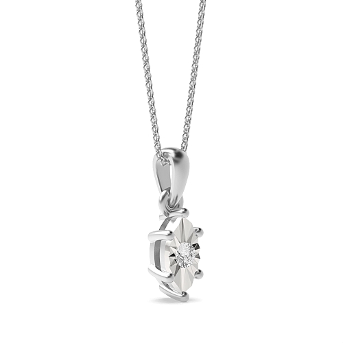 4 Prong Round Infinite luster Pendant Necklaces