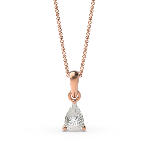4 Prong Round Rose Gold Boundless beam Delicate Pendant Necklaces