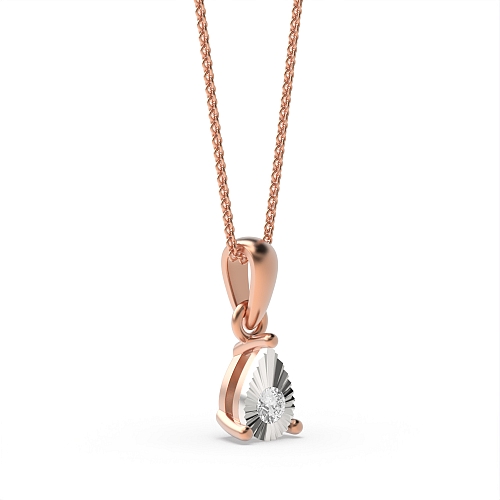 4 Prong Round Rose Gold Boundless beam Delicate Pendant Necklaces
