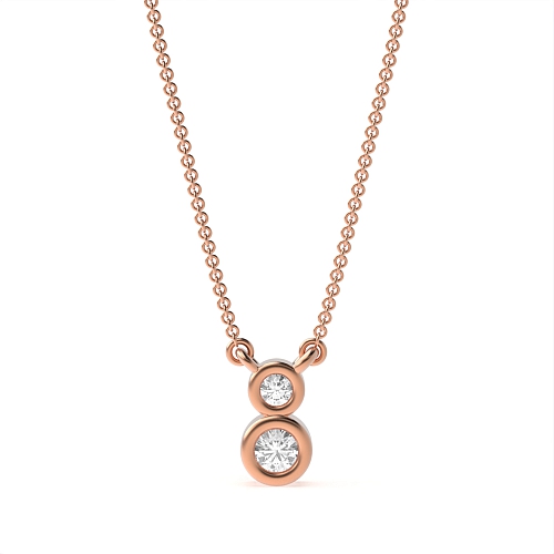Bezel Setting Round Rose Gold Radiate Pendant Necklaces