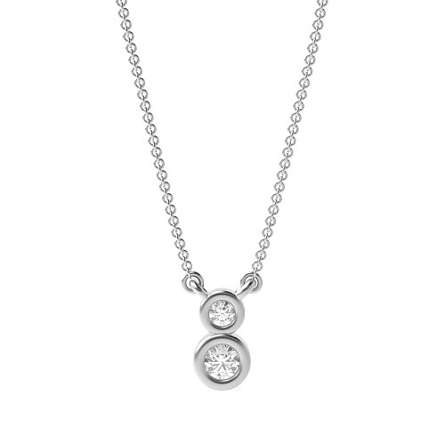 Bezel Setting Round Radiate Pendant Necklaces