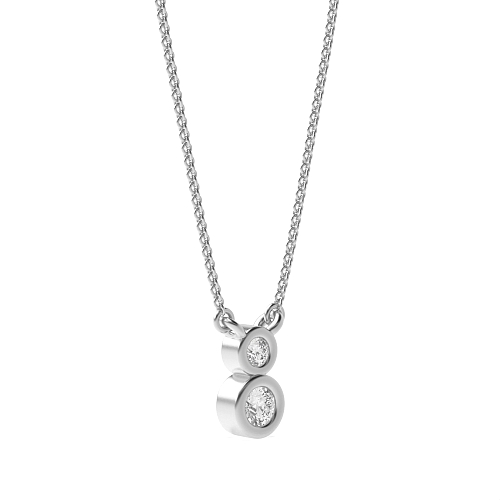 Bezel Setting Round Radiate Pendant Necklaces