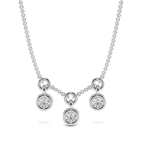 Bezel Setting Round Dangling Designer Pendant Necklace