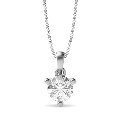 3 Prong Round solid bale dangling Pendant Necklaces
