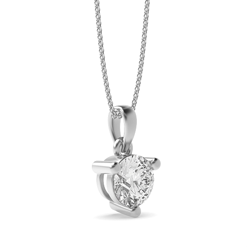 3 Prong Round solid bale dangling Pendant Necklaces