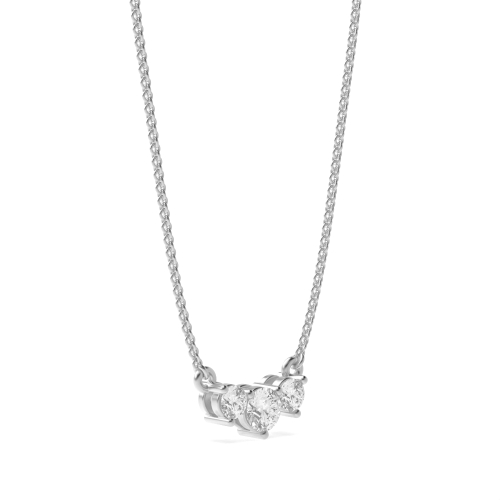 4 Prong Round Glint Naturally Mined Diamond Designer Pendant Necklace