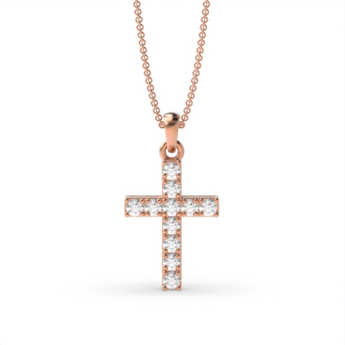 4 Prong Round Rose Gold Elegant Pendant Necklaces