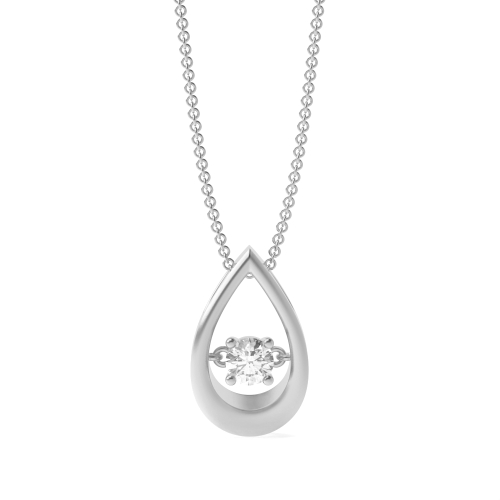 4 Prong Round Dancing Pendant Necklaces