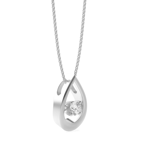 4 Prong Round Dancing Pendant Necklaces