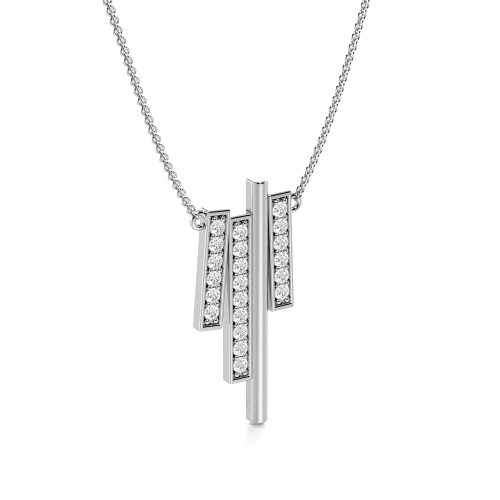 Pave Setting Round Platinum Elegant drop Pendant Necklaces