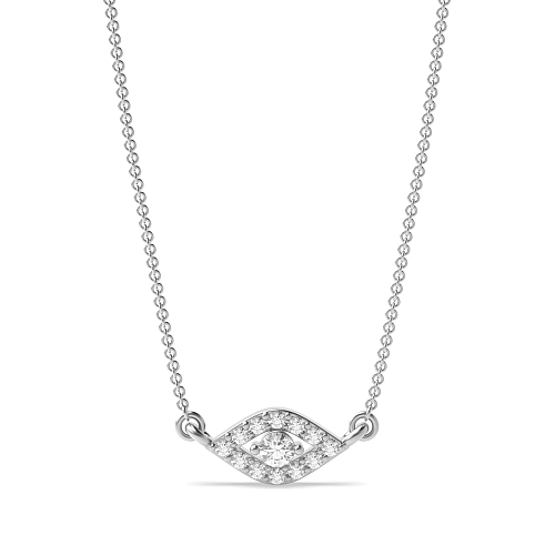 Pave Setting Round Devil eye Designer Pendant Necklaces