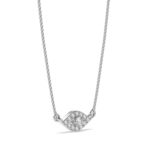 Pave Setting Round Devil eye Designer Pendant Necklaces