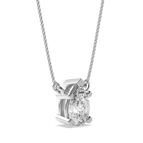 3 carat  Prong Pear Tearheart Pendant Necklaces