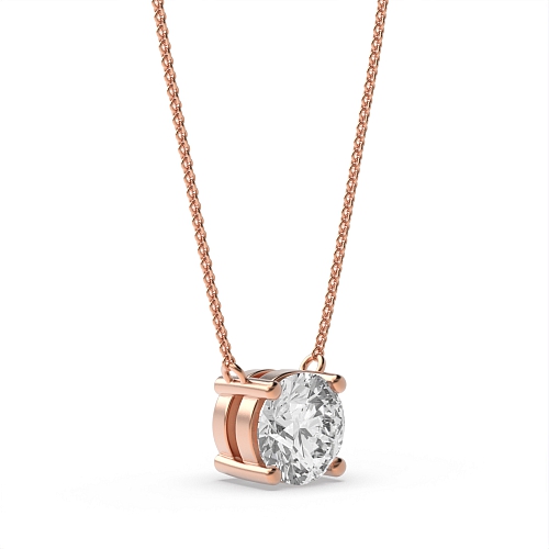 4 Prong Rose Gold elegant Solitaire Pendant Necklace