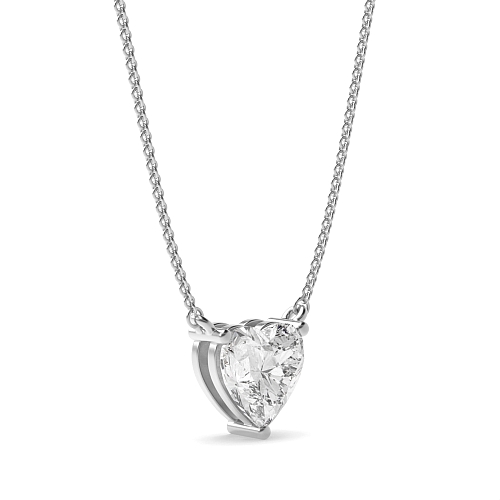 Prong Heart basket chain linked Pendant Necklaces
