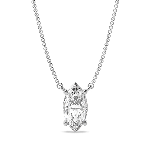 4 Prong Marquise basket chain linked Pendant Necklaces
