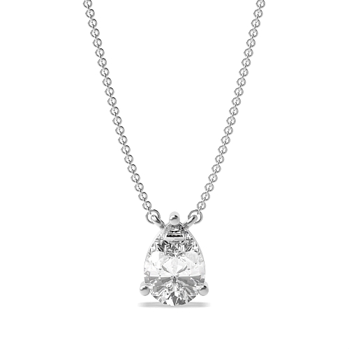 Prong Pear basket chain linked Pendant Necklaces