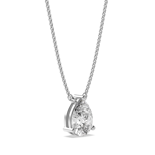 Prong Pear basket chain linked Pendant Necklaces