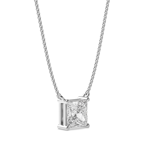 4 Prong Princess basket chain linked Pendant Necklaces