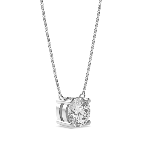 4 Prong Round elegant Solitaire Pendant Necklace