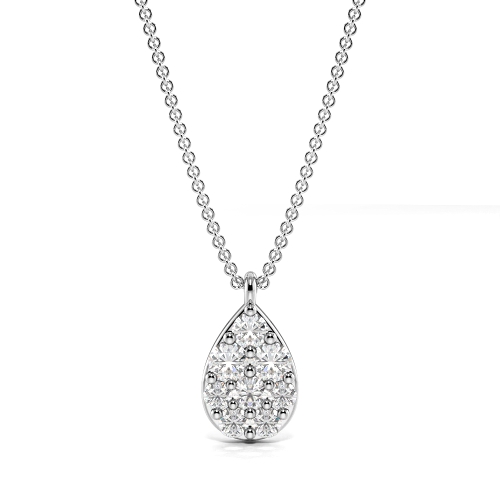 Pave Setting Round Pear Shape Necklace Diamond Cluster Necklace(8.0mm X 4.7mm)