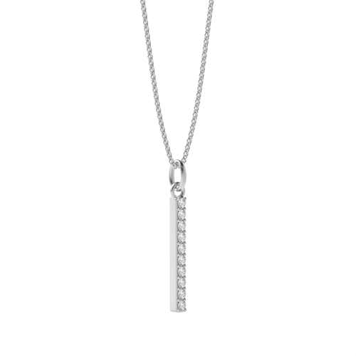 Pave Setting Round White Gold Initial Pendant Necklace