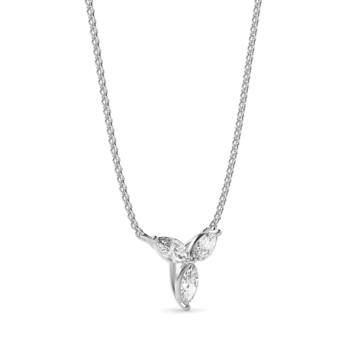 4 Prong Marquise Flower petal style Pendant Necklaces