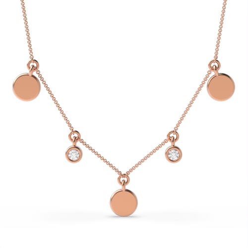 Buy Bezel Setting Round Charm Necklace Diamond Necklace - Abelini
