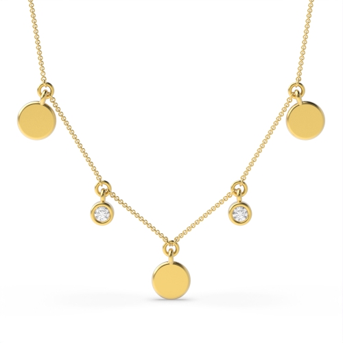 Buy Bezel Setting Round Charm Necklace Diamond Necklace - Abelini