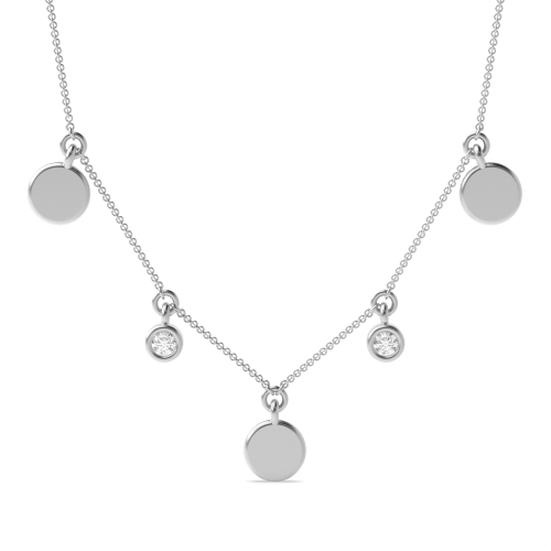 Bezel Setting Round Charm Designer Pendant Necklace