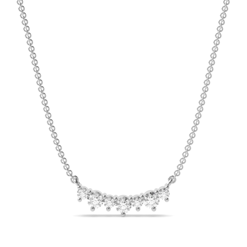 4 Prong Round Journey Necklace Lab Grown Diamond Necklace(2.5Mm X 11.6Mm)
